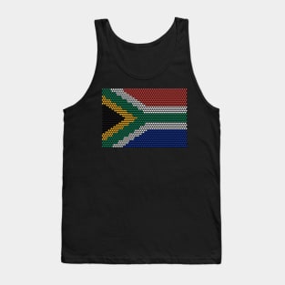 South Africa Flag Traditional BeadWork Effect Tank Top